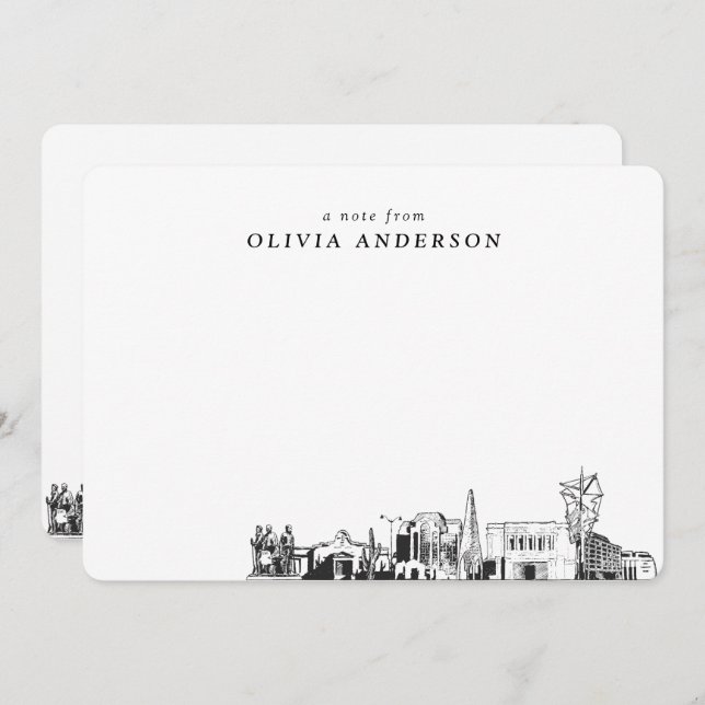 Mesa Arizona Sketch Personalised Note Cards (Front/Back)