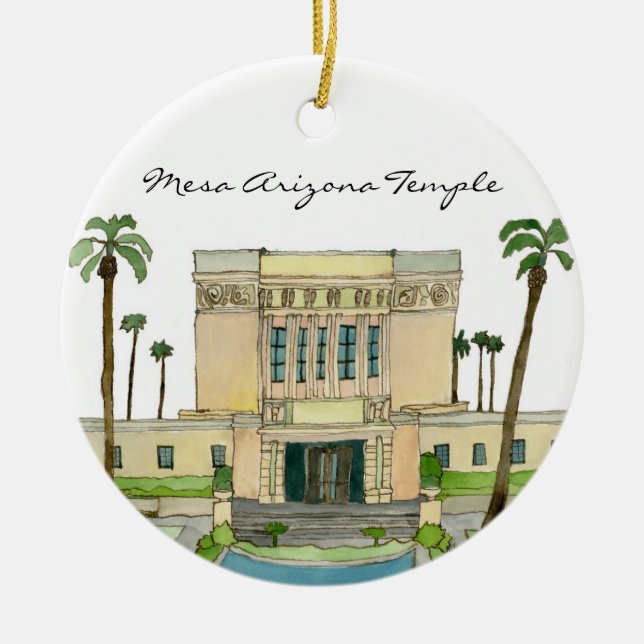 Mesa Arizona Temple Ceramic Tree Decoration (Front)