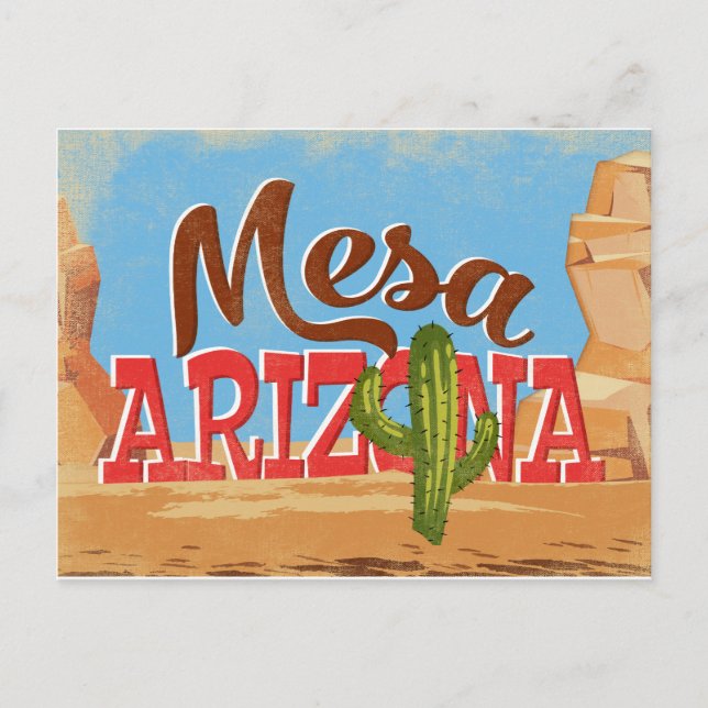 Mesa Arizona Vintage Travel Postcard (Front)