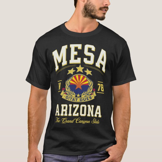 Mesa AZ EST 1878 Love Arizona Flag USA Varsity Sty T-Shirt (Front)