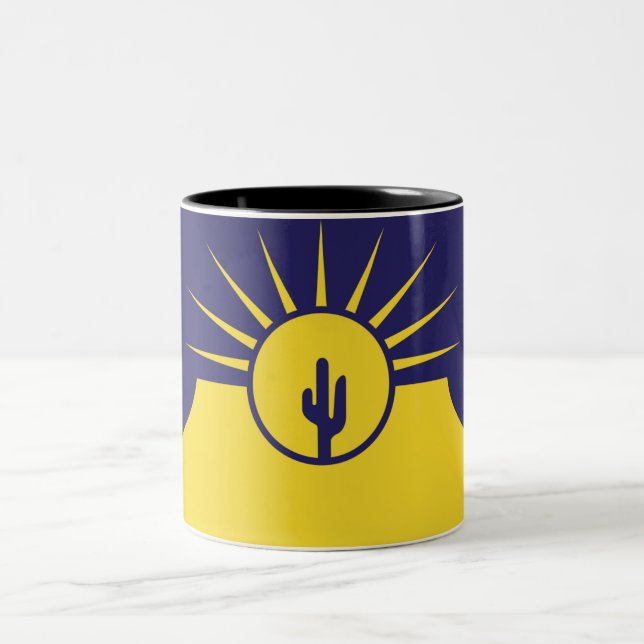 Mesa city flag Two-Tone coffee mug (Center)