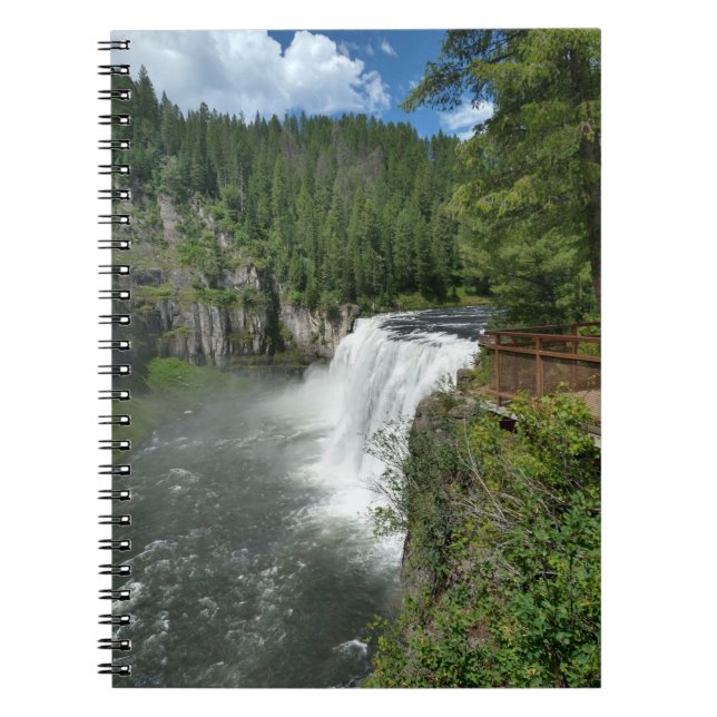 Mesa Falls Idaho Waterfall Photo Spiral Notebook (Front)