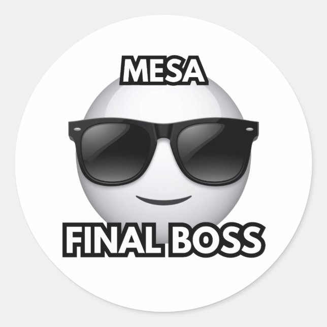 Mesa Final Boss Cool Emoji Sticker (Front)