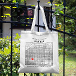 Mesa Love Locator | City Map Wedding Welcome  Tote Bag<br><div class="desc">A fun tote bag for a wedding or any other occasion taking place in the beautiful city of Mesa, Arizona. This tote features an overhead map of the city centre inside a black-bordered box framer. On the top sits a short welcome greeting and the name of the city. On the...</div>
