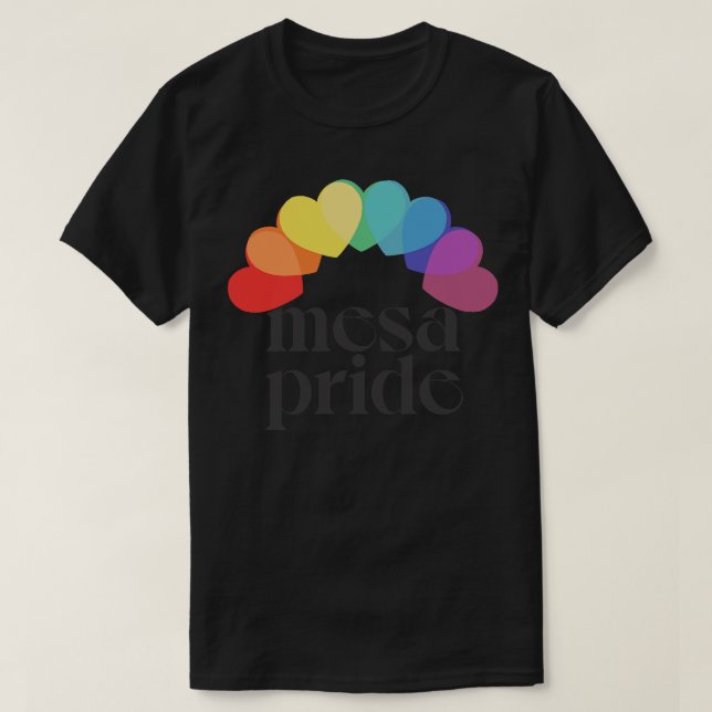 Mesa Pride Retro Typography Rainbow Design T-Shirt (Design Front)