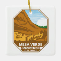 Mesa Verde National Park Cliff Palace Retro Emblem