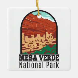 Mesa Verde National Park Colorado Colourful Vintag Ceramic Ornament