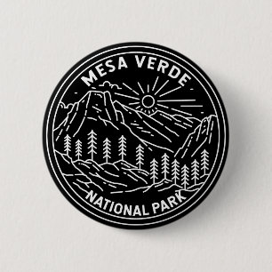 Mesa Verde National Park Colorado Monoline 6 Cm Round Badge