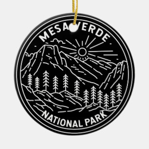Mesa Verde National Park Colorado Monoline Ceramic Tree Decoration