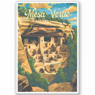 Mesa Verde National Park Illustration Travel Art