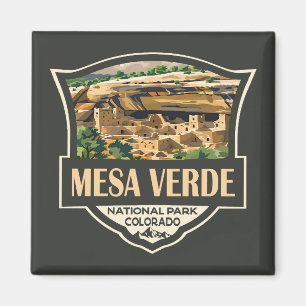 Mesa Verde National Park Illustration Travel Art Magnet