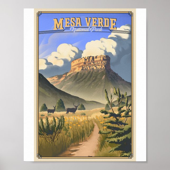 Mesa Verde National Park Litho Artwork Poster (Front)