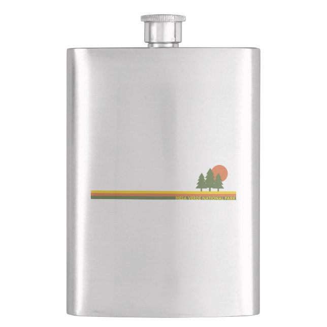 Mesa Verde National Park Pine Trees Sun Hip Flask (Front)