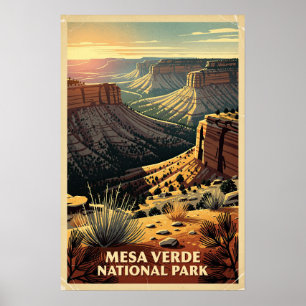 Mesa Verde National Park Retro Poster