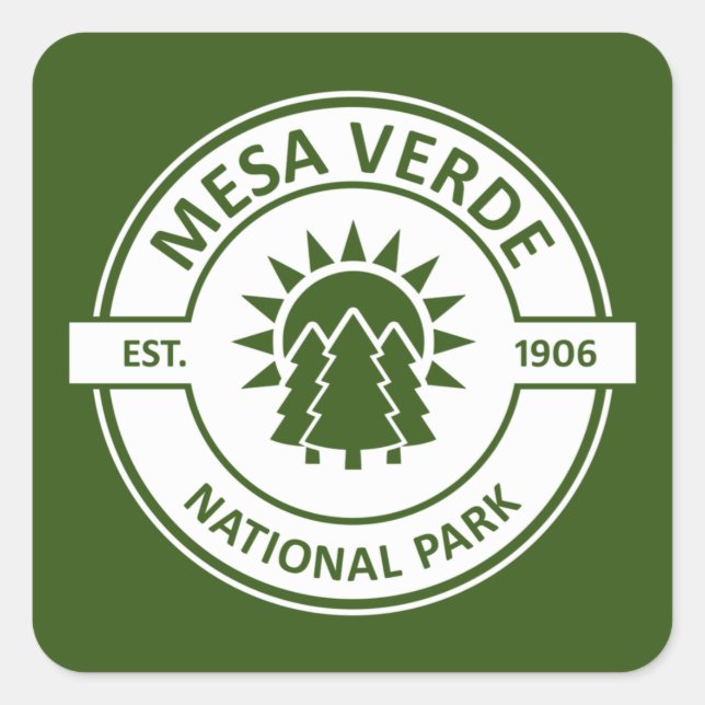 Mesa Verde National Park Sun Trees Square Sticker (Front)