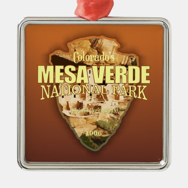 Mesa Verde NP (arrowhead) Metal Tree Decoration (Front)
