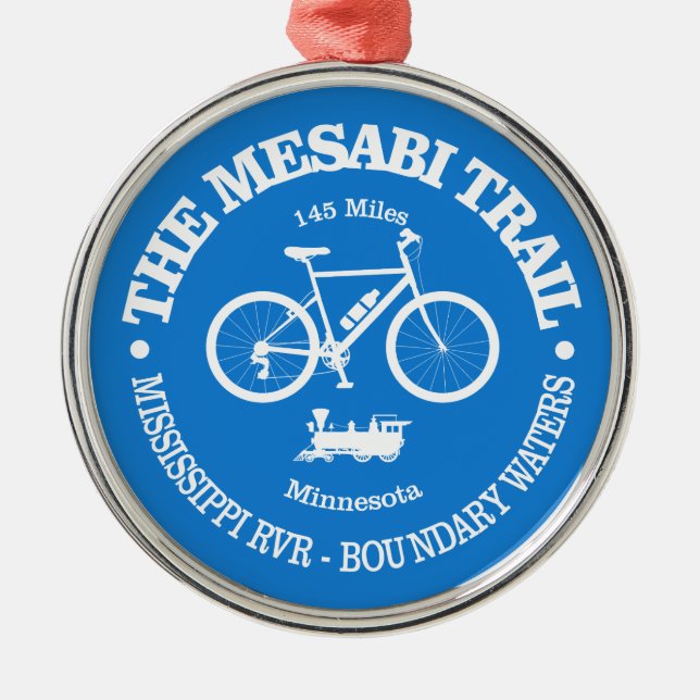 Mesabi Trail (cycling) Metal Tree Decoration (Front)