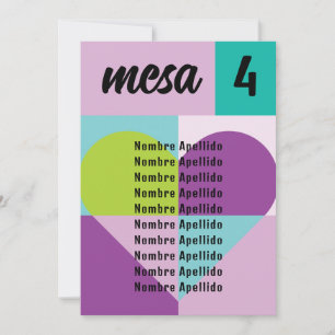 Mesero Boda Blue Festival Lila List Seating Plan Invitation