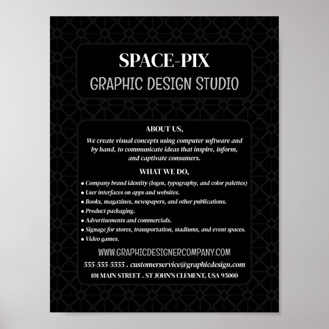 Mesh Graphic, Graphic Designer Advertising Poster (Front)