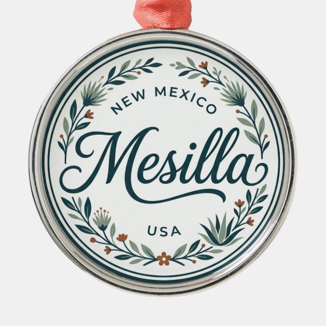 Mesilla New Mexico Metal Tree Decoration (Front)