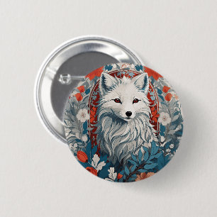 Mesmerising Artic Fox Wildlife 6 Cm Round Badge