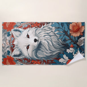 Mesmerising Artic Fox Wildlife Beach Towel