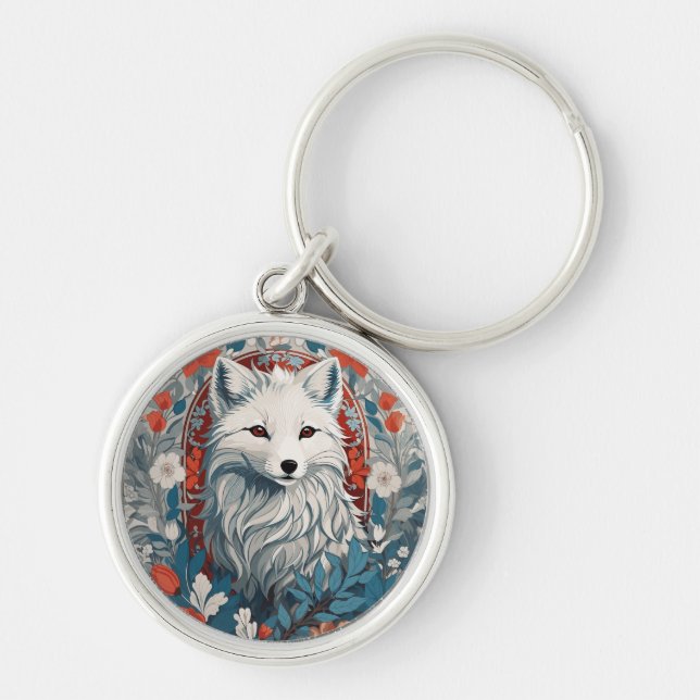 Mesmerising Artic Fox Wildlife  Key Ring (Front)