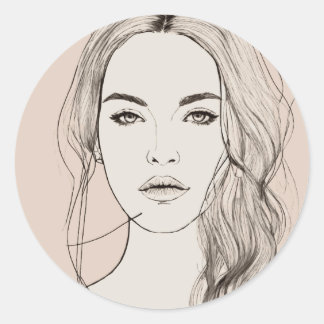 Mesmerising Eyes, Beautiful Lips !! Classic Round Sticker