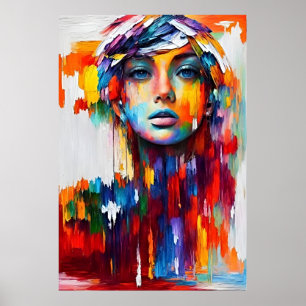 Mesmerising Girl Portrait of Elegance Poster