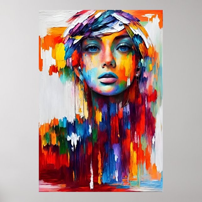 Mesmerising Girl Portrait of Elegance Poster (Front)