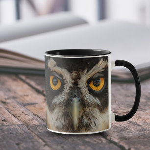 Mesmerising Golden Eyes of a Spectacled Owl Mug
