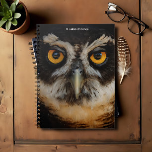 Mesmerising Golden Eyes of a Spectacled Owl Notebook