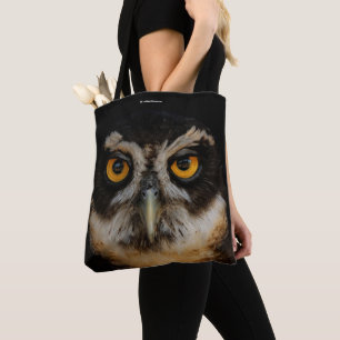 Mesmerising Golden Eyes of a Spectacled Owl Tote Bag