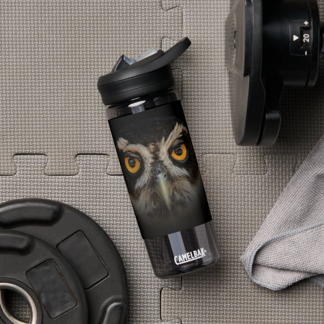 Mesmerising Golden Eyes of a Spectacled Owl Water Bottle (Gym)