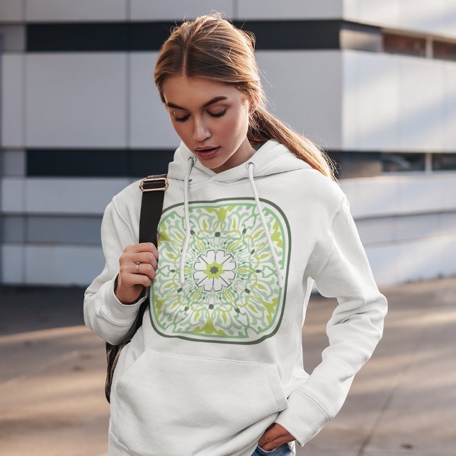 Mesmerising Green Flowers Hoodie (Creator Uploaded)