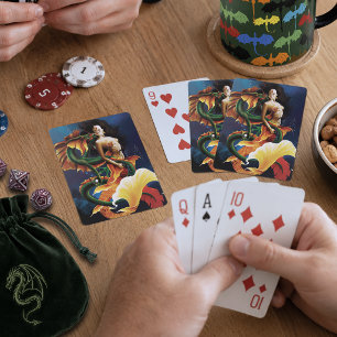 Mesmerising Koi Mermaid Water Dragon Fantasy Playing Cards