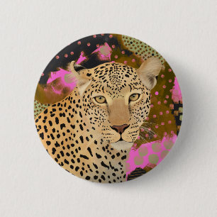 Mesmerising Leopard 6 Cm Round Badge