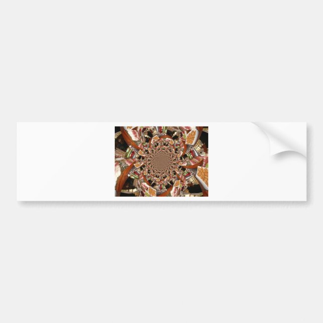 Mesmerising Mosaic of Sushi Brown Colours Bumper Sticker (Front)