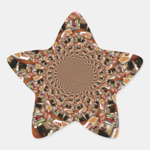Mesmerising Mosaic of Sushi Brown Colours Star Sticker