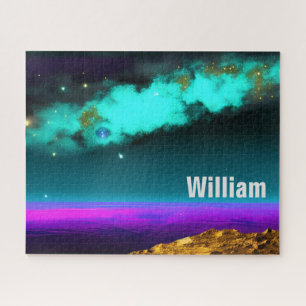 Mesmerising Neon Cosmic Dreamscape Landscape Jigsaw Puzzle