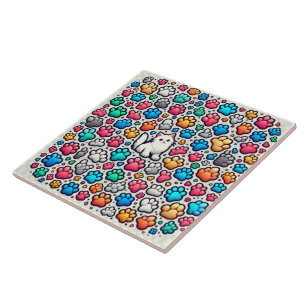 mesmerising pattern different coloured canine dog tile