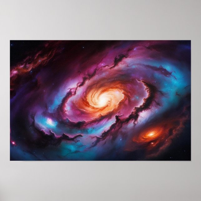 Mesmerising Spiral Galaxy: Cosmic Vortex Poster (Front)
