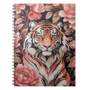 Mesmerising Tiger Pink Flowers Notebook