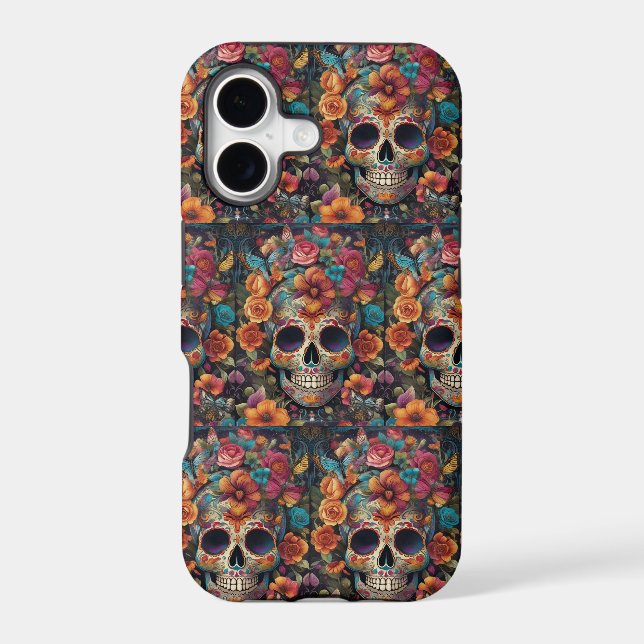 Mesmerising Tradition: Vibrant Sugar Skull (Back)