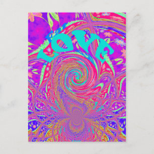Mesmerising Whirlpool Love Cyan Text art Graphic Announcement Postcard
