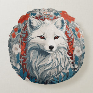 Mesmerizing Artic Fox Wildlife  Round Cushion