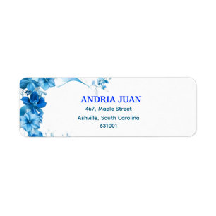 Mesmerizing Blue Floral Return Address Labels