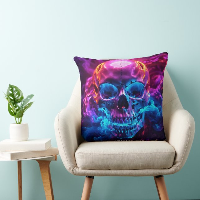 Mesmerizing glowing human skull  cushion (Chair)
