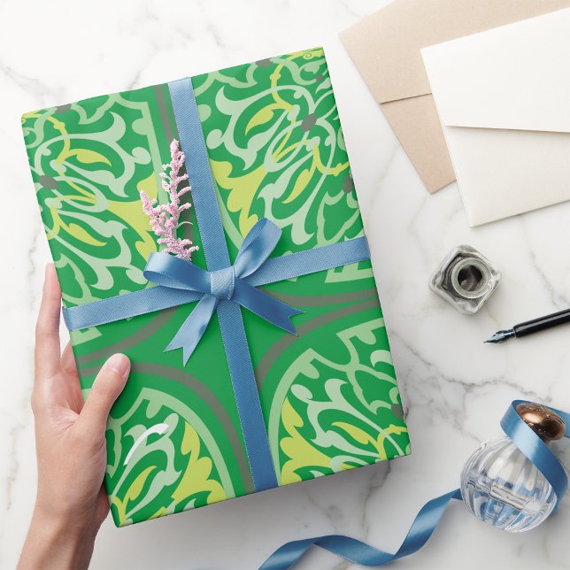 Mesmerizing Green Flowers Wrapping Paper (Creator Uploaded)