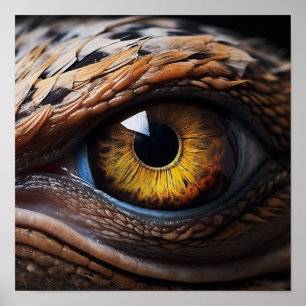 Mesmerizing Velociraptor Eyes Poster - Dinosaur Ar